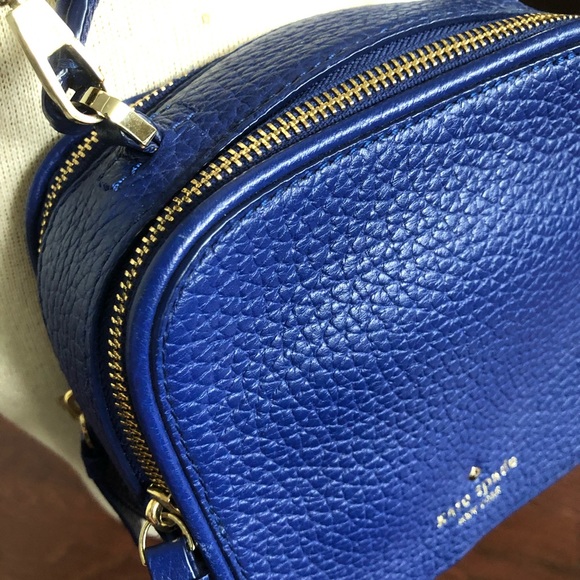 Kate Spade Bright Indigo Pebbled Leather Box Crossbody - Picture 12 of 14